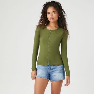 Green knit top
